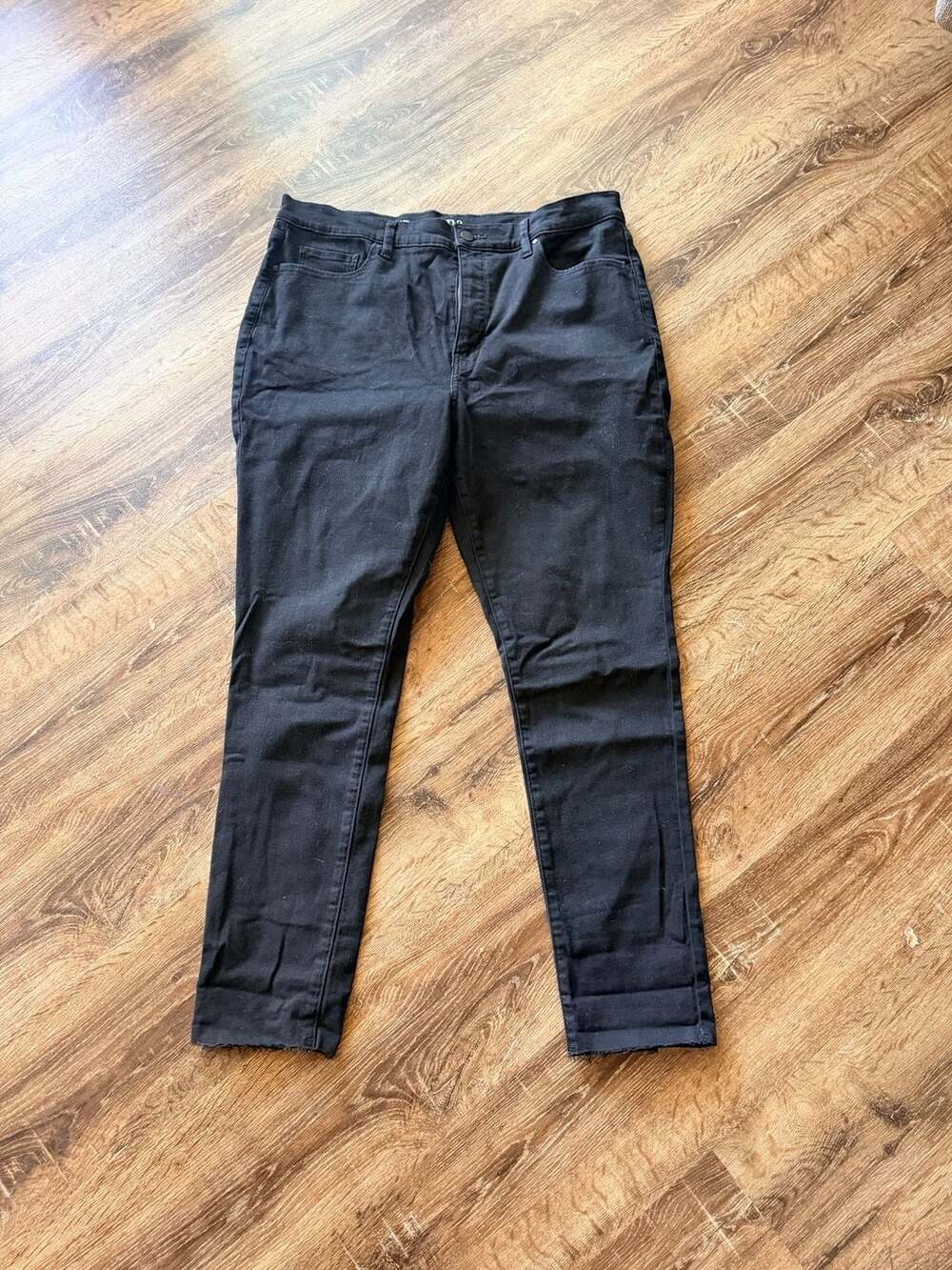 ana High-Rise Skinny Jeans Size 16 Black Denim Pants